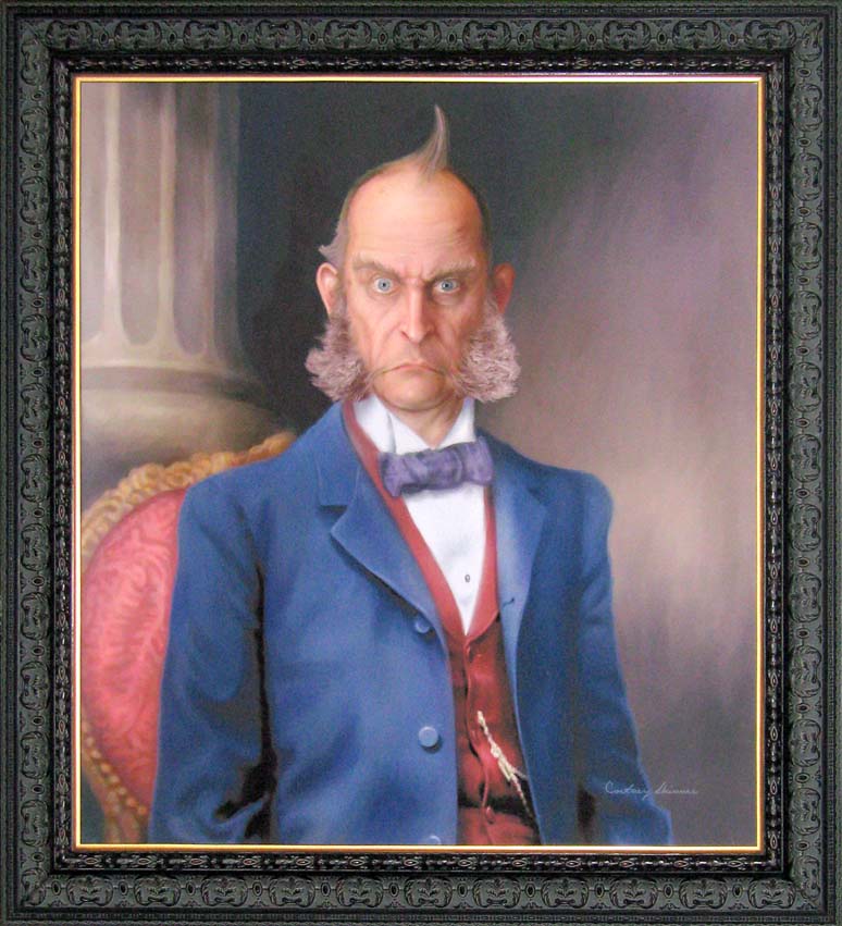 This is the patriarch of the Cavinder family, Sinas Cavinder. Some say that they see a resemblance to the artist. Some also say that I finally found a way to appear in one of Larry's films. Just who are these "some" who keep saying stuff?