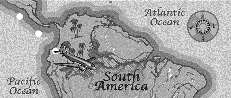 Created for the movie "The Lost Skeleton Returns Again" written and directed by Larry Blamire, this map was designed to resemble those 'traveling maps' used in old movies where a plane or boat would "fly" over the map for a quick movie transition to another locale. Ace animator Bill Bryn Russell animated my art in the movie to bring it to life.